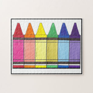 Rainbow Crayons Artist Art Teacher Colouring Jigsaw Puzzle