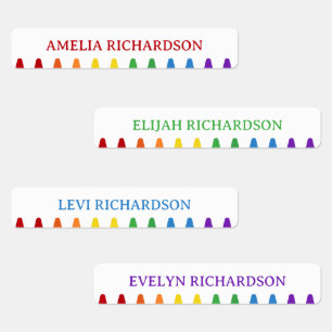 Rainbow Crayons Personalized Waterproof Name
