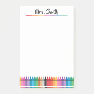 Rainbow Crayons Preschool Teacher Notepad