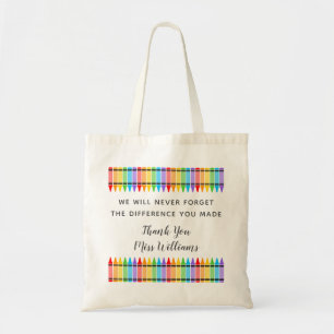 Rainbow Crayons Teacher Appreciation Tote Bag