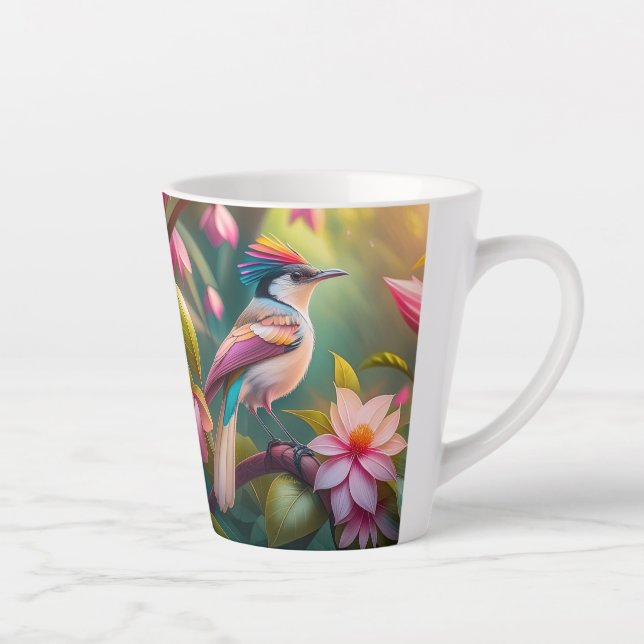 Rainbow crested Jay Fantasy Bird Latte Mug (Right)