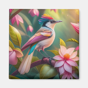 Rainbow crested Jay Fantasy Bird Magnet