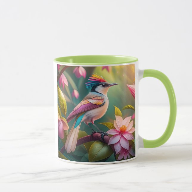 Rainbow crested Jay Fantasy Bird Mug (Right)