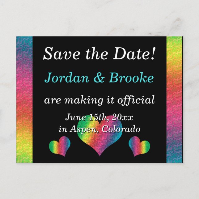 [Rainbow Crinkle Mariage] Cartes postales Coeurs N (Devant)