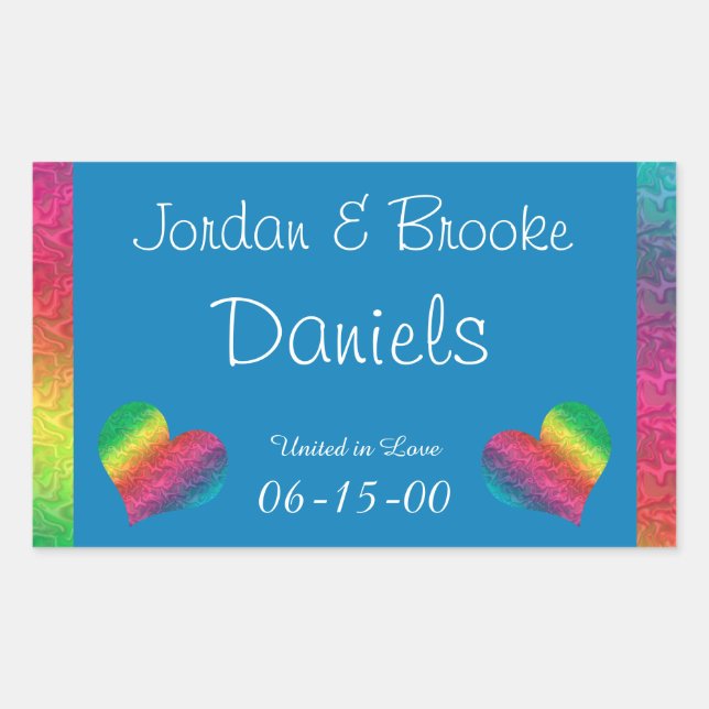 [Rainbow Crinkle Wedding] Heart Butterfly Blue Sticker (Front)