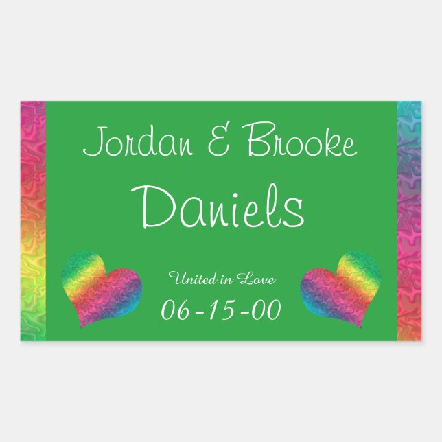[Rainbow Crinkle Wedding] Heart Butterfly Green Sticker (Front)