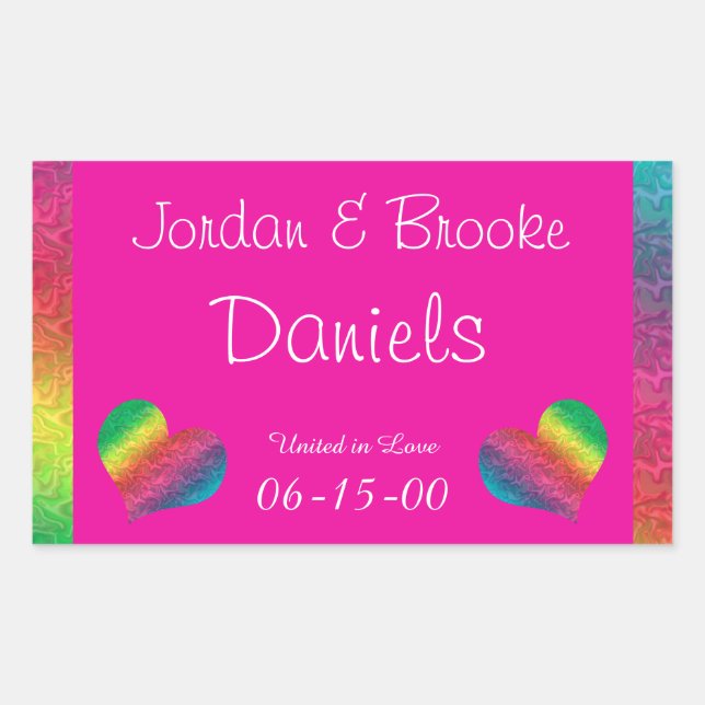 [Rainbow Crinkle Wedding] Heart Butterfly Pink Sticker (Front)