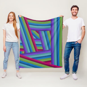 Rainbow Crisscross  Fleece Blanket