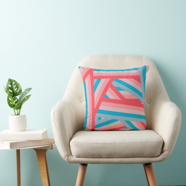 Rainbow Crisscross  Throw Pillow (Chair)