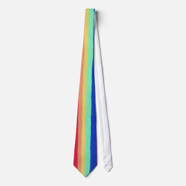 Rainbow Crocheted Tie (Front)