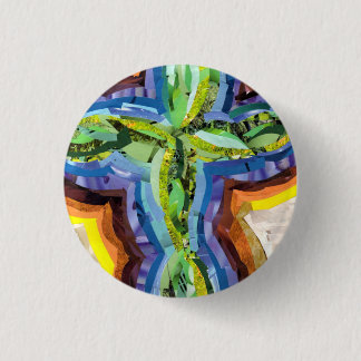 Rainbow Cross 1 Inch Round Button