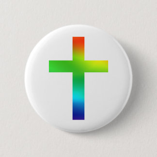 Rainbow Cross 2 Inch Round Button