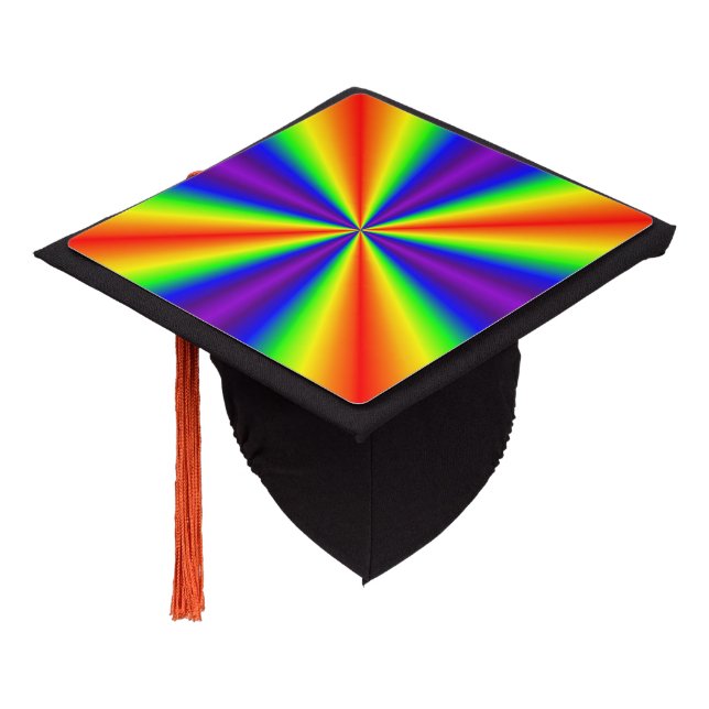 Rainbow Cross Graduation Cap Topper (Angled)