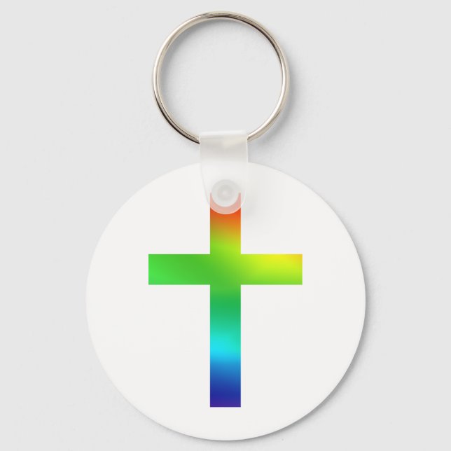 Rainbow Cross Keychain (Front)