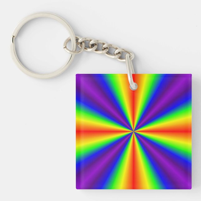 Rainbow Cross Keychain (Front)