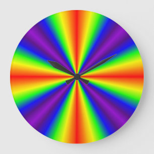 Rainbow Cross Large Clock