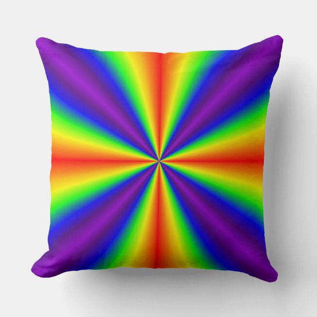 Rainbow Cross Throw Pillow (Front)