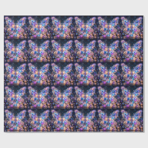 Rainbow Crystal Butterfly Colourful Sparkle Wrapping Paper