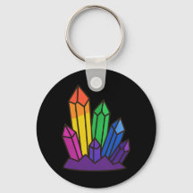 Rainbow Crystal Cluster Keychain