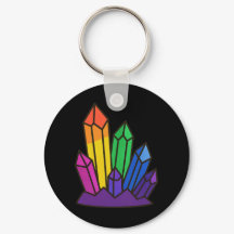 Rainbow Crystal Cluster Keychain