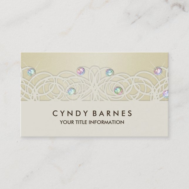 Rainbow Crystals and Lace Business Card (Front)
