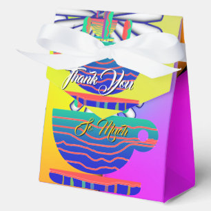 Rainbow Cup Saucer Thank You Favor Box