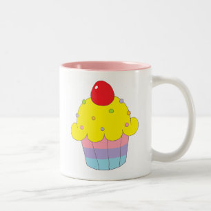 Rainbow Cupcake Two-Tone Coffee Mug