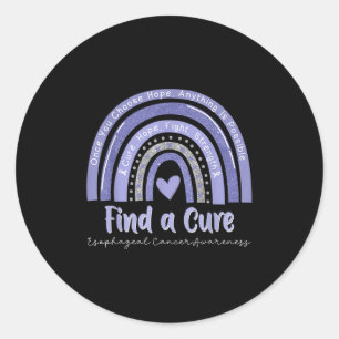 Rainbow Cure Hope Fight Strength Esophageal Cancer Classic Round Sticker