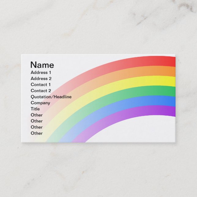 Rainbow Custom Business Card (Front)
