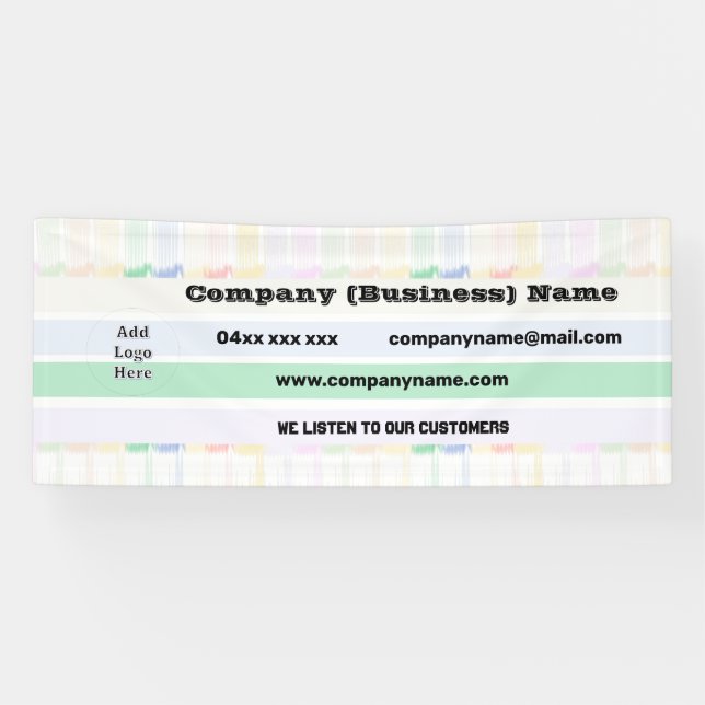 Rainbow Custom Company Banner with Logo (Horizontal)