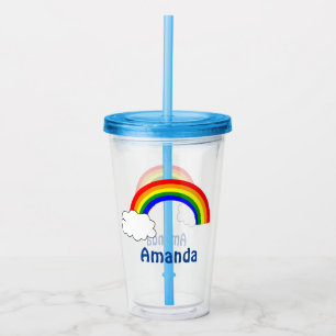 Rainbow Custom Name Acrylic Tumbler