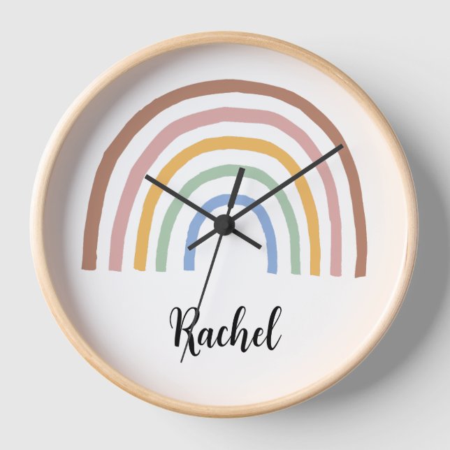 Rainbow Custom name Clock (Front)