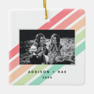 Rainbow Custom Personalized Photo Ornament 