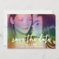 Rainbow Custom Photo Gay/Lesbian Save the Date
