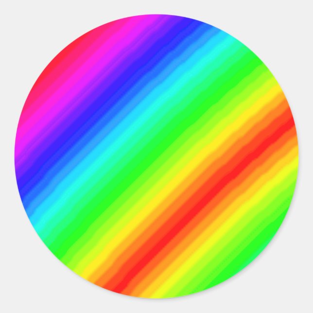 Rainbow Customizable Classic Round Sticker (Front)