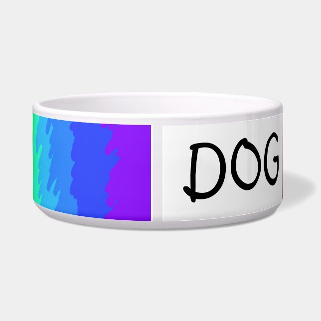 rainbow customizable dog bowl (Back)