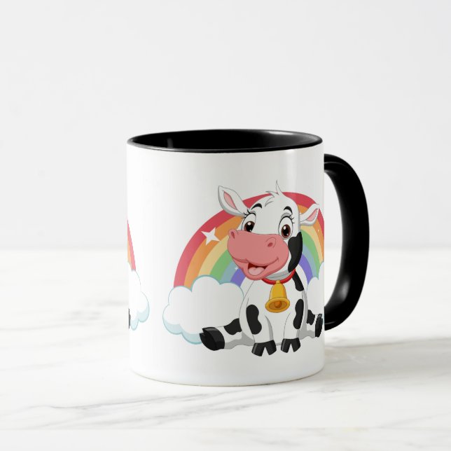 Rainbow Cute Baby Cow  Mug (Front Right)
