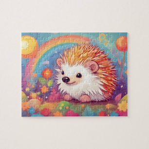 Rainbow Cute Hedgehog Jigsaw Puzzle