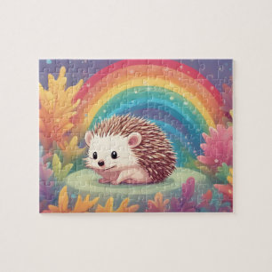Rainbow Cute Hedgehog Jigsaw Puzzle