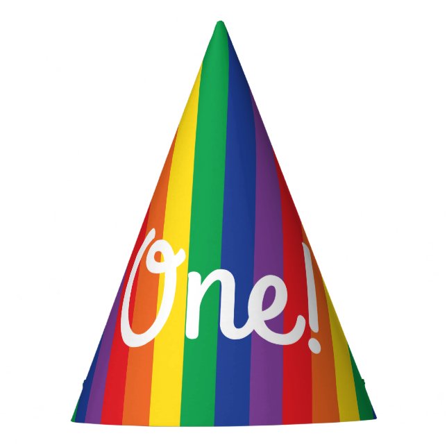 Rainbow Cute Kid's Birthday Party Party Hat (Front)