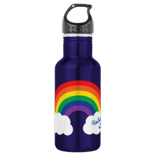 Rainbow Cute Kids Bouteille d'eau avec nom
