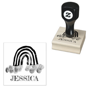 Rainbow Cute Kids Modern Watercolor Rubber Stamp