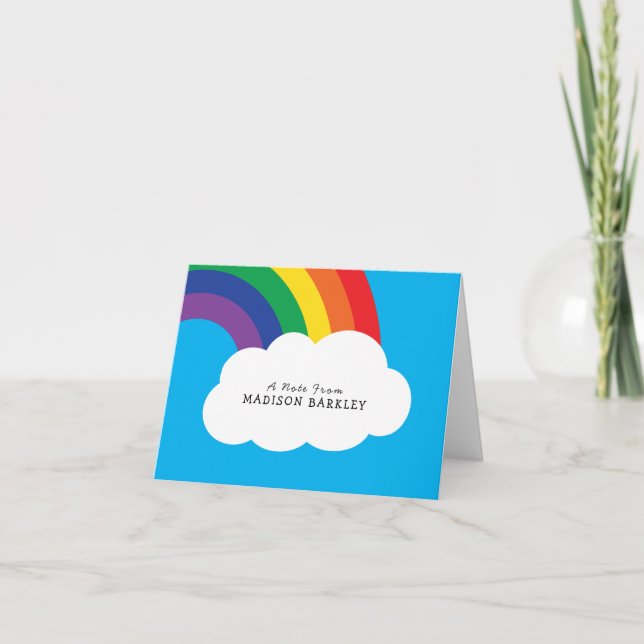 Rainbow Cute Kids Stationary Cards (Front)