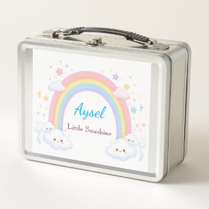 Rainbow Cute Kids Sticker 🌈 Metal Lunch Box