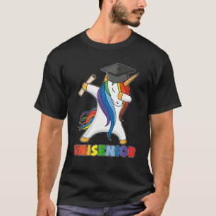 Rainbow Dabbing Unicorn Dance Senior Graduate Stud T-Shirt