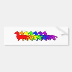 Rainbow Dachshund Bumper Sticker