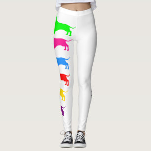 Rainbow Dachshund Leggings Colourful Doxie Pants