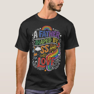 Rainbow Dad Papa Childbirth Daddy Fathers T-Shirt
