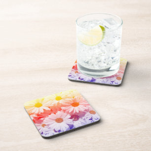 Rainbow Daisies Coaster