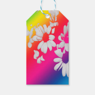 Rainbow daisies gift tags